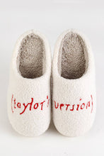 Black Graphic Printed Taylor's Version Knit Plush Slippers