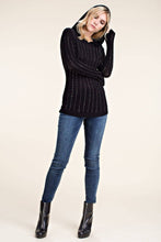 Hoodie Long Sleeve Top With All Over Stones: Black