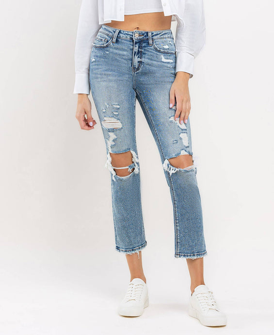 LOVERVET HIGH RISE SLIM STRAIGHT JEANS IDOLIZED