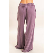 Dark Cherry Mineral Washed Wide Leg Pants