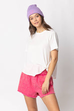 Rust High-Waist Washed Twill Shorts