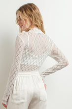 White Rhinestone Bodysuit