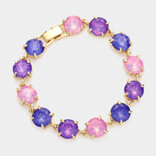 Lavender Opal American USA Round Stone Link Evening Bracelet
