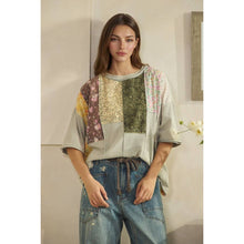 Light Blue Washed Patchwork Oli+Hali Tee