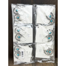 Silver Western Style Turquoise Detail Earrings