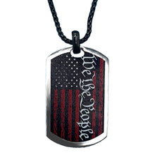 HOLD FAST Mens Necklace We The People Flag: Silver/Red