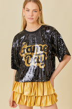 B/GOLD Game Day Sequin Top