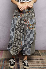 Black Jacquard Floral Twill Patch Waist Loop Jogger POL Pants