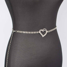 Gold Rhinestone Heart Chain Belt