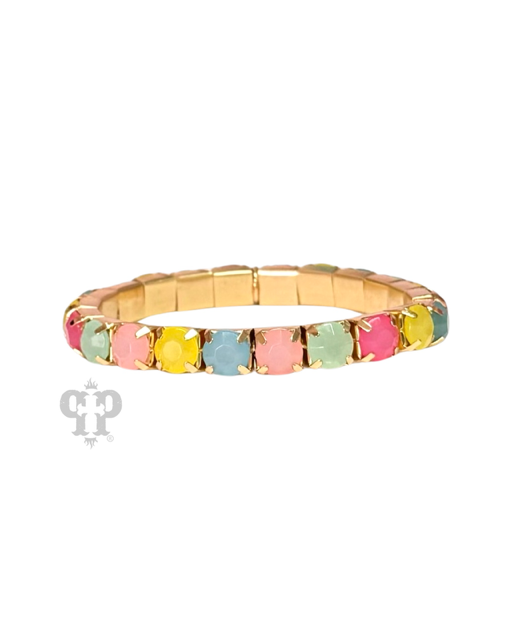 Multi-color rhinestone stretch bracelet: Multi