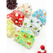 Christmas Prints on Glitter Mini Hair Claw Clip: MIX COLOR / ONE(12)