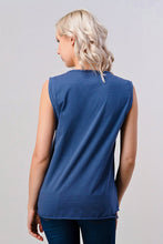 Faded Navy Long Live Cowboy Relaxed Fit distressed  Rolled sleeve Muscle top