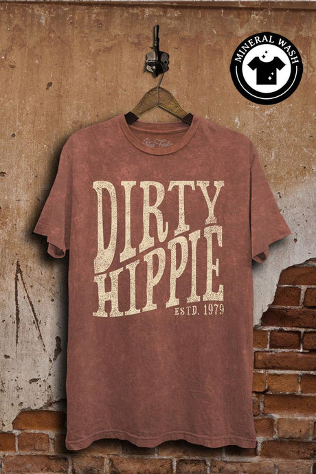 Vintage Wine Mineral Wash Dirty Hippie Graphic Top