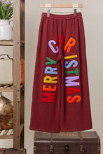 Burgundy Christmas Pants with Lettering