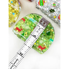 Christmas Prints on Glitter Mini Hair Claw Clip: MIX COLOR / ONE(12)