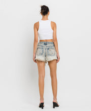 Cement Super High Rise Distressed Vervet Shorts