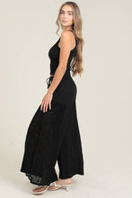 Black Lace Sides Wide Leg Pants