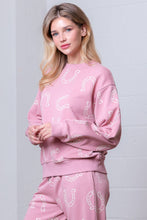 ROUND NECK HORSESHOE PRINTED SWEAT SHIRT