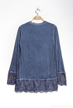 Navy T-shirt with lace