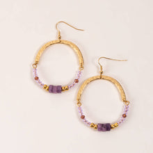 Ashli Lavender Stone Round Drop Earrings