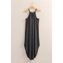 Black Halter Neck Asymmetrical Midi Dress