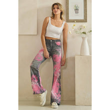 Black Pink Paint Spattered Flare Oli+Hali Jeans