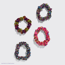 Lisa Frank x Kitsch Ruched Satin Scrunchies in Rainbow Leopard