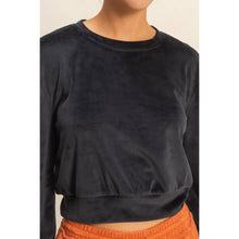 Black Banded Waist Sweatshirt