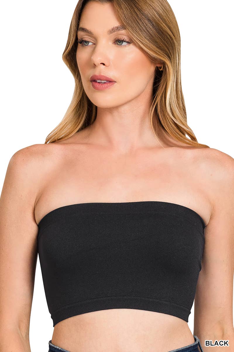 Black Seamless 7 Inch Bandeau