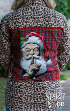 Believe Santa Patch on an Animal Print Flannel