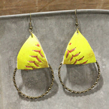 Leather & Thread Softball Earrings