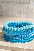 Opal Olive Glass Bead 9 Set Bracelet