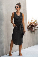 Black V Neck Sleeveless Tank Dresses