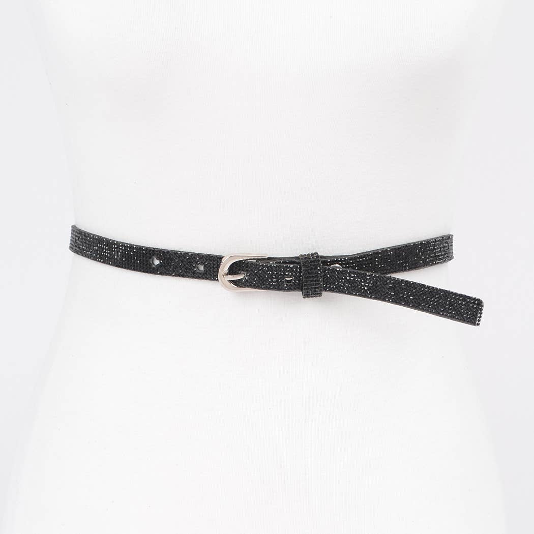 Black Rhinestone Belt