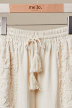 Cream Lace Accents Patchwork Crochet Jogger Mello Pants