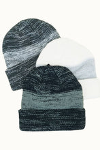 Black Ombre Heathered Slouchy Cuffed Unisex Beanie