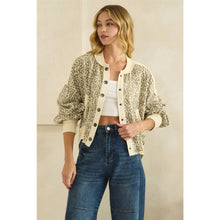 Cream Washed Leopard Bomber Oli+Hali Jacket