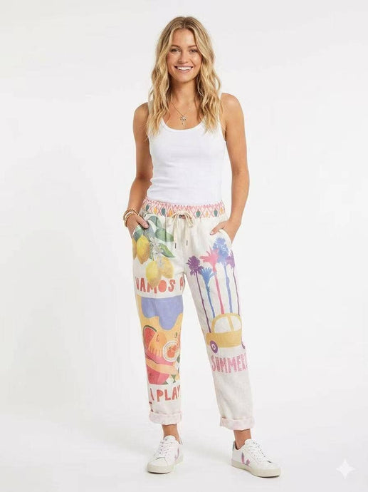 Yellow Printed Pants