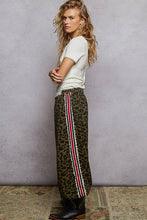 Olive Leopard Leopard print crochet patch elastic waist woven jogger POL pants