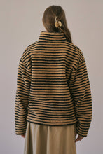 HT3686 Mandy Half Zip Fleece Pullover (TAUPE/BLACK): TAUPE/BLACK / S-M-L (3-2-1)