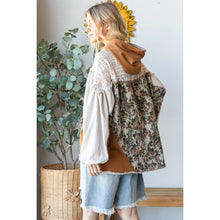 OLI HALI LACE YOKE LONG SLEEVE ZIP CLOSURE HOODED JACKET