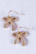 Rhinestone Bow Dangle Earrings EG4