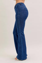 Dark High Waist Flare With Patch Pockets Judy Blue Jeans