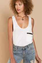 Ivory Back Zipper POL Tank Top 3/6/24 8134