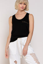 Black Back Zipper POL Tank Top 3/6/24 8133