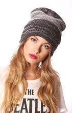 Black Ombre Heathered Slouchy Cuffed Unisex Beanie