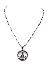 Turquoise Western Stone Bubble Peace Sign Necklace