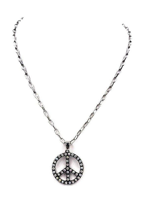 Aurora Western Stone Bubble Peace Sign Necklace
