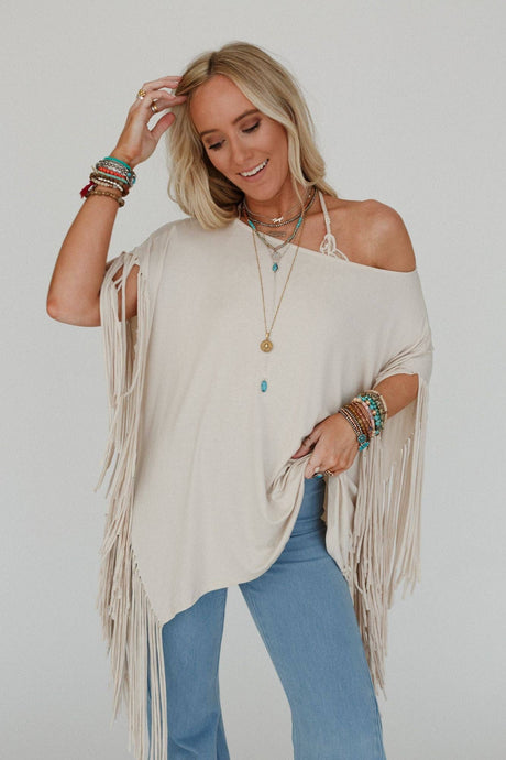 Oat Showstopper Fringe Top
