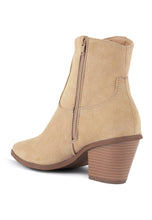 Elettra Ankle Length Cowboy Boots: Taupe